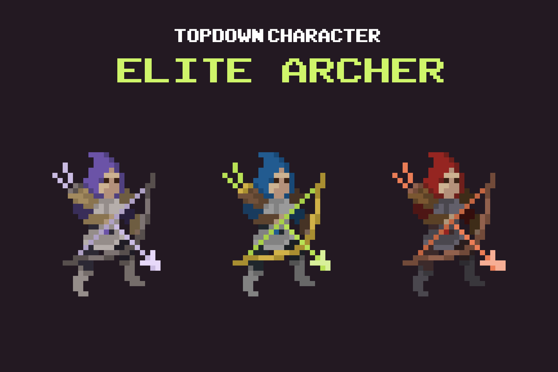 Unity Arch Cartoon Elite Archer - Top Down Pixel Art Character Assets | 2D キャラクター | Unity ...