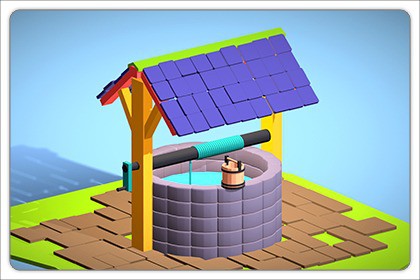 Stylized Cartoon Well - Low Poly Medieval Style Water Well