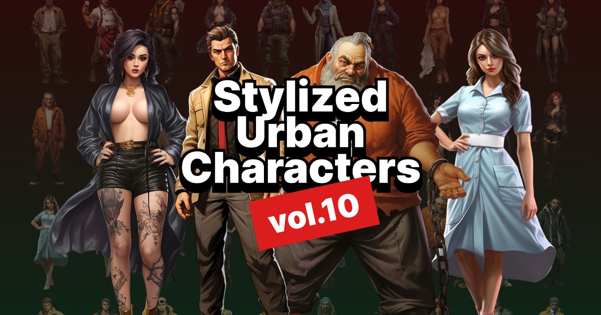 Unique stylized urban civilian characters portraits hand paint full ...