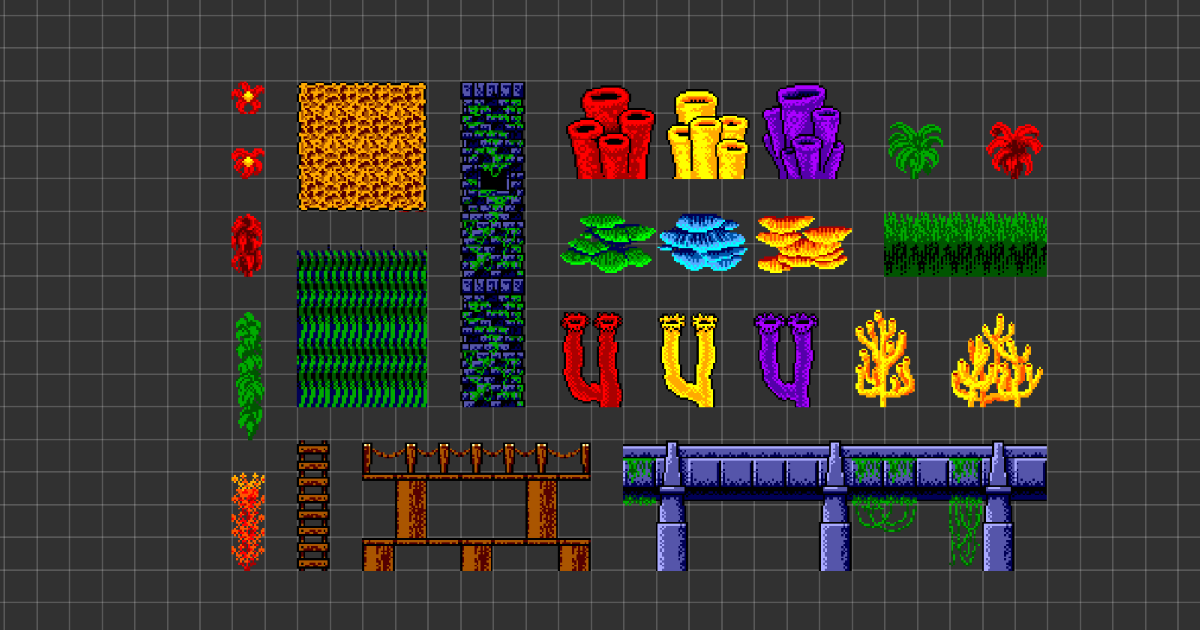 OCEAN FLOOR TILESET | 2D 环境 | Unity Asset Store