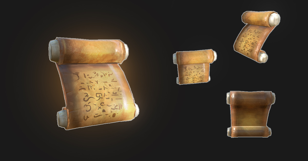 Low poly Ancient Scroll | 3D 角色 | Unity Asset Store