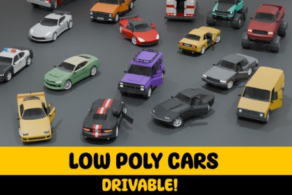 Drivable-Low Poly Cars Pack