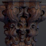Dark Fantasy Pillar / Column (Swirling) in Gold, Bronze and Infernal