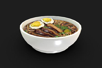 Japanese Ramen Bowl 3D Model Game-Ready