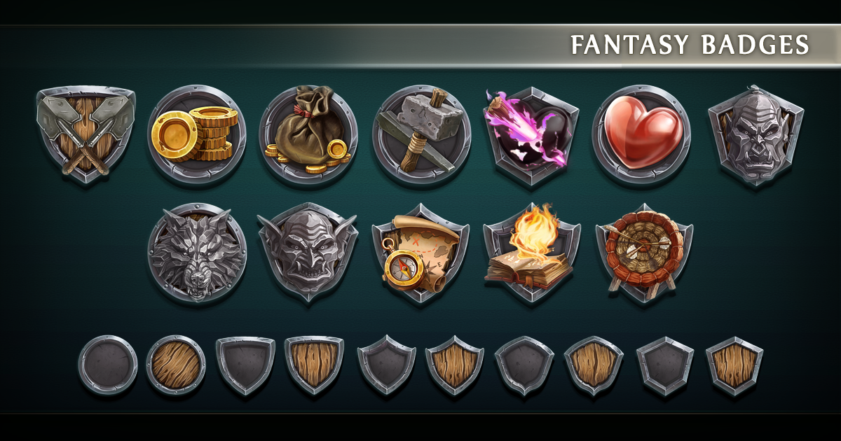 AKiZA - Fantasy Badges | 2D Icons | Unity Asset Store