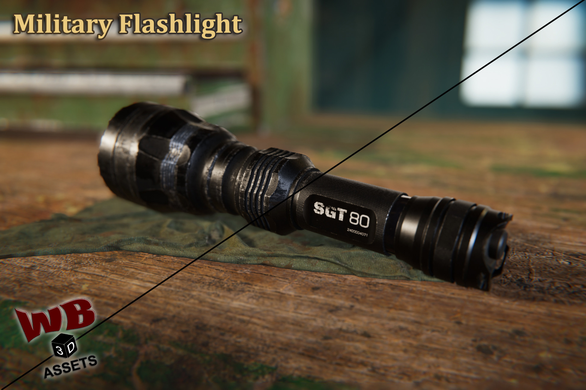 Flashlight Battery Unity Military Flashlight | 2 Variants (Used and Worn) | 3D Electronics ...