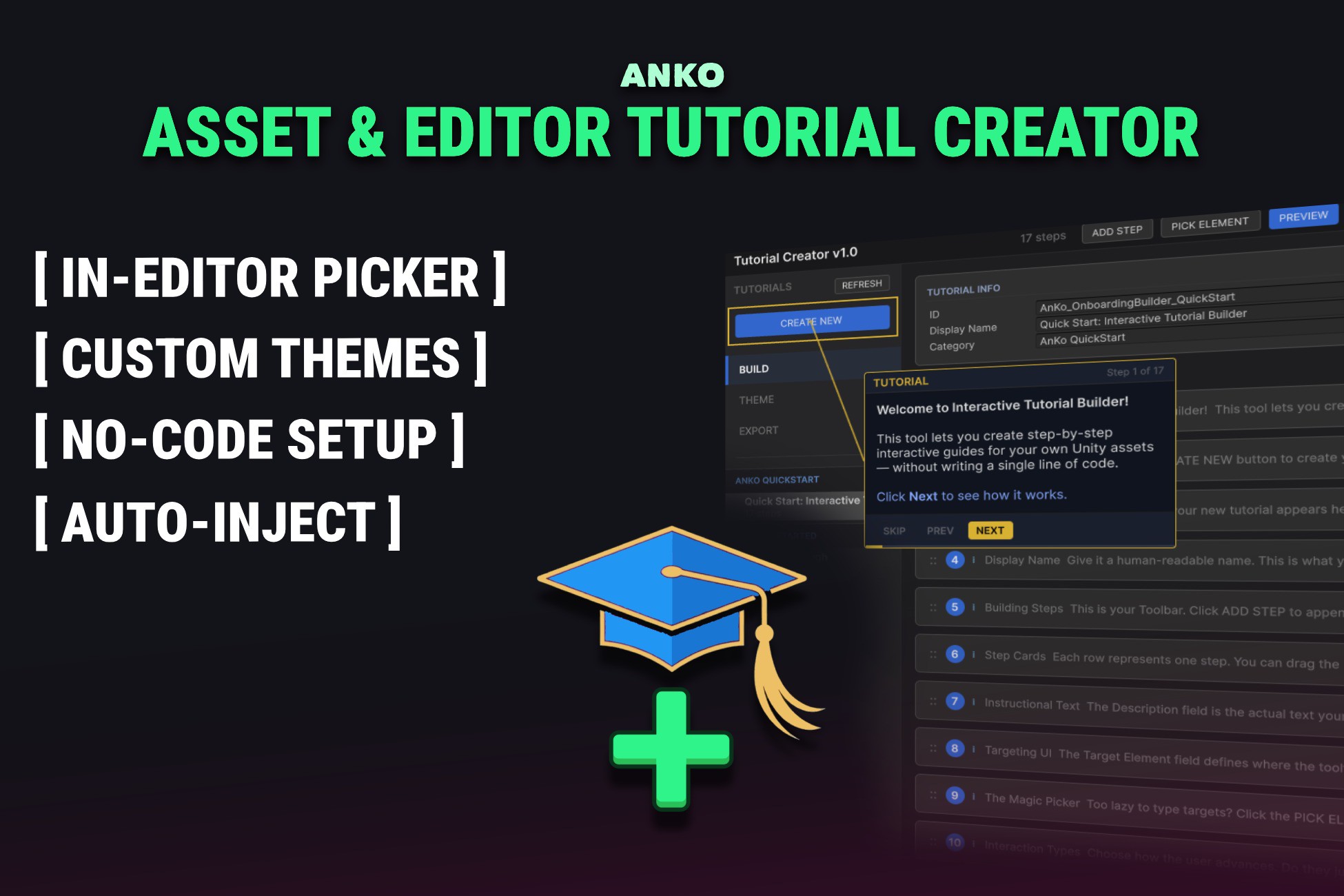 Unity Editor Assets Anko Asset & Editor Tutorial Creator | 유틸리티 도구 | Unity Asset Store