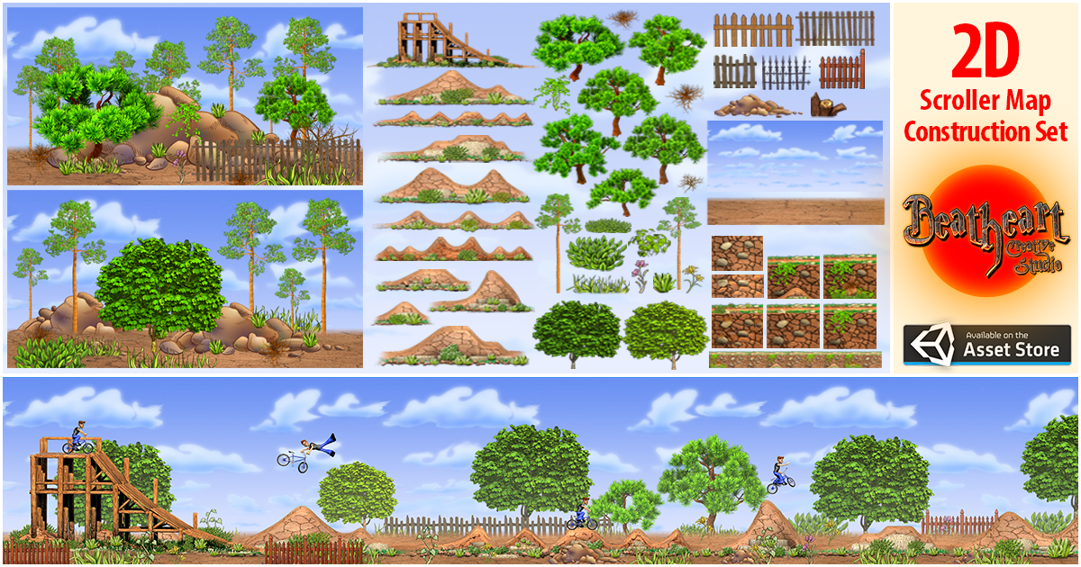 2D Scroller Map Construction Set | 2D 环境 | Unity Asset Store