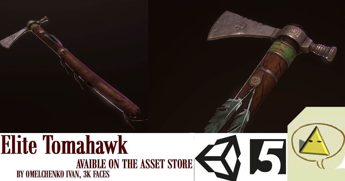 HQ Elite Western Tomahawk | 3D 무기 | Unity Asset Store