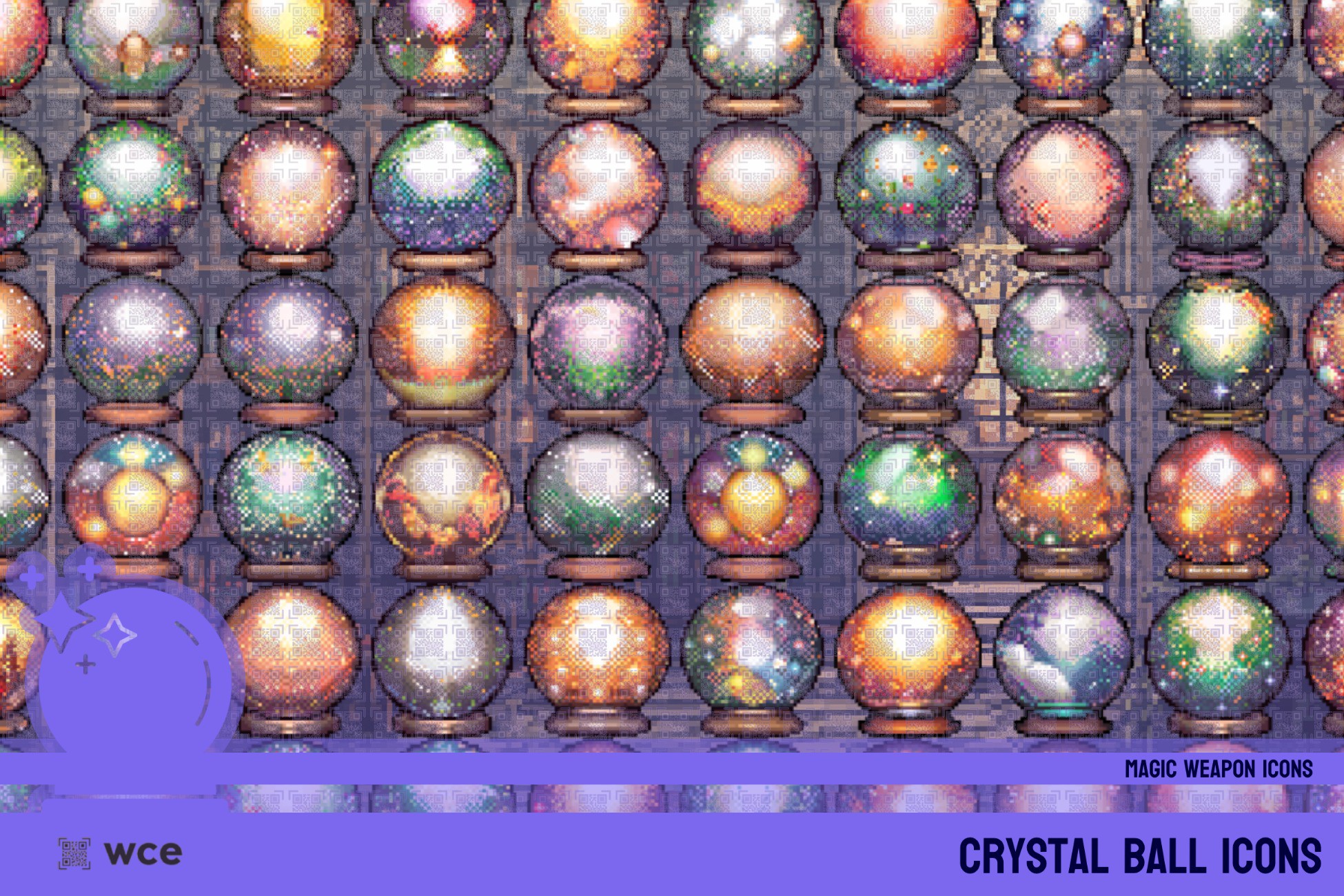 Crystal Ball Icons - 2D Pixel Magic Combat Weapons and RPG Weapon ...