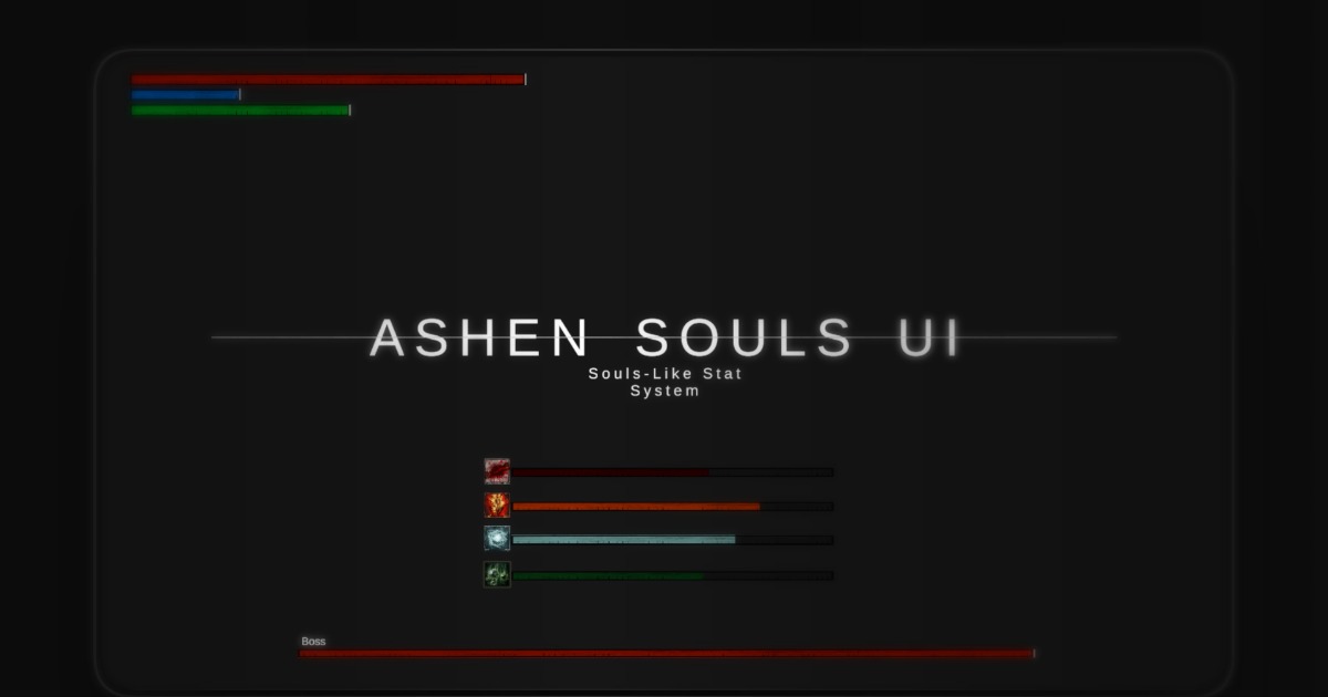 Ashen Souls UI - Souls Like Stats System | 2D GUI | Unity Asset Store