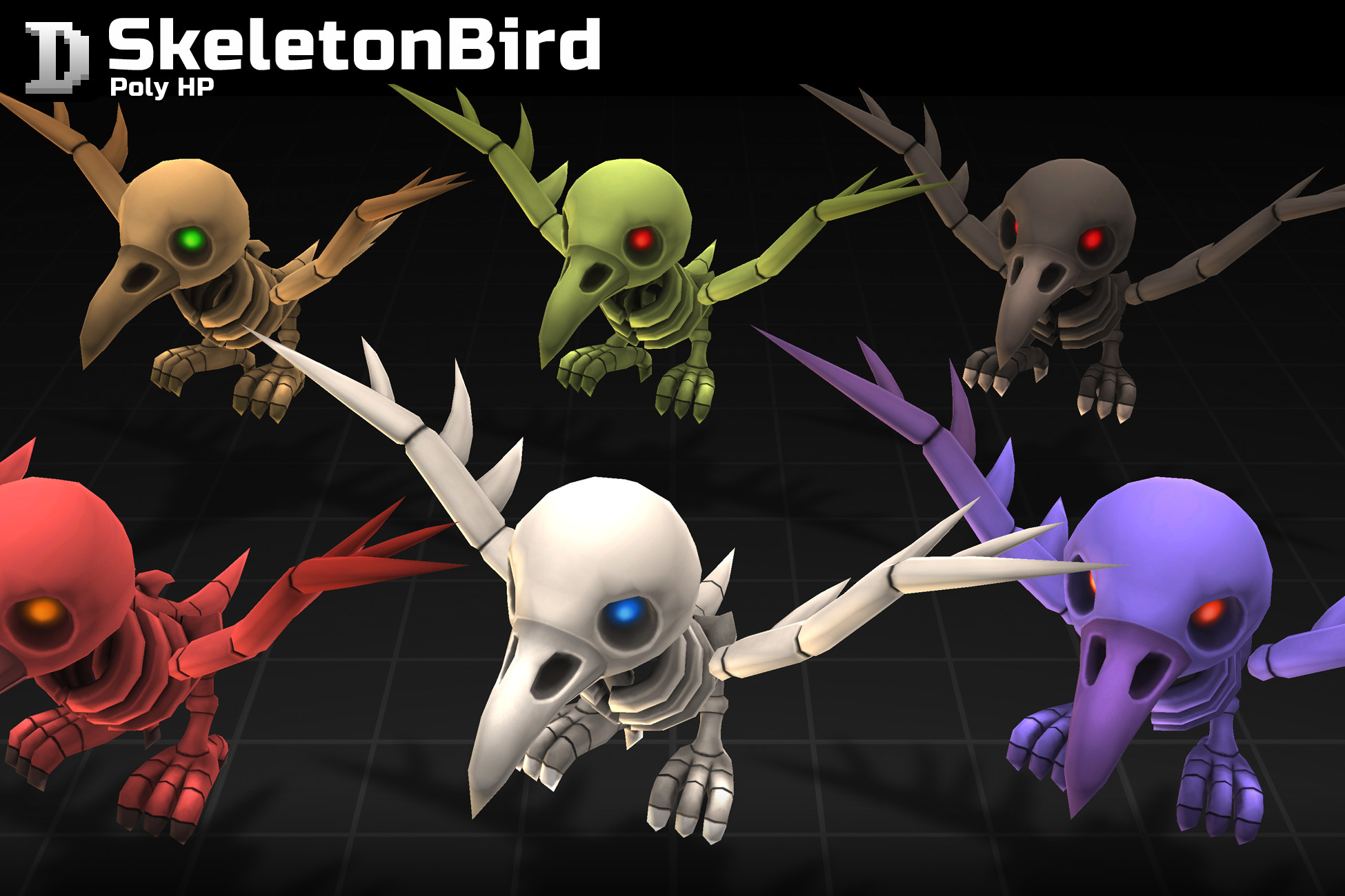 Poly HP - SkeletonBird | 3D 생물 | Unity Asset Store