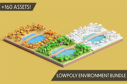 Low Poly Environment Bundle Trees Rocks & Bushes