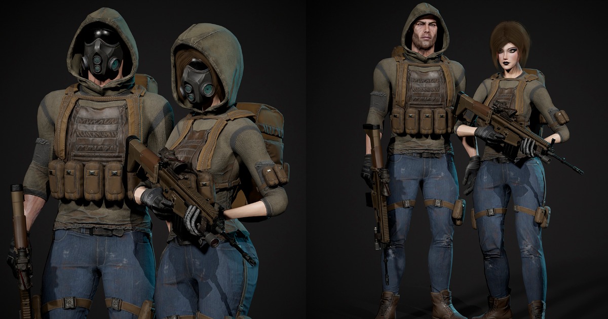 Survivor Man and Lady 1 | Characters | Unity Asset Store