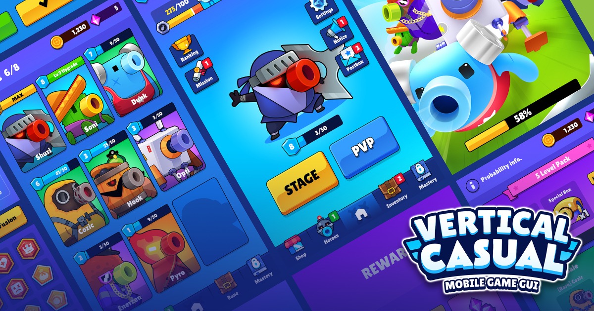 GUI - Vertical Casual | 2D GUI | Unity Asset Store