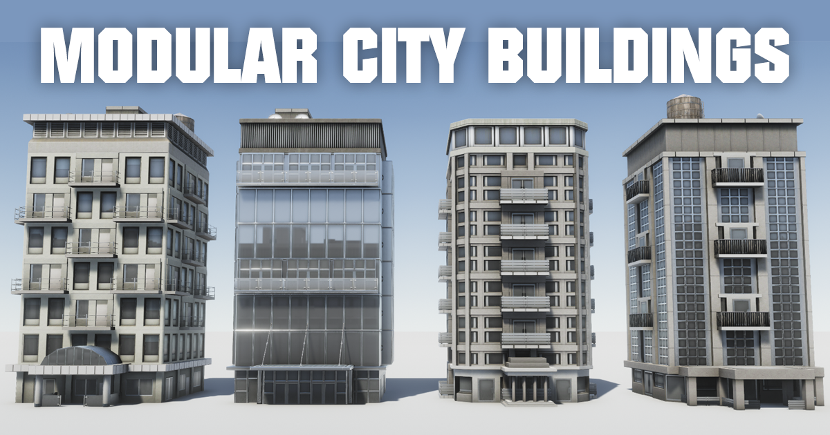 Modular City Buildings | 3D Urban | Unity Asset Store