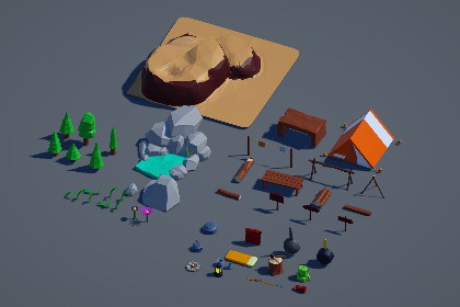 Low Poly Camp - Asset pack