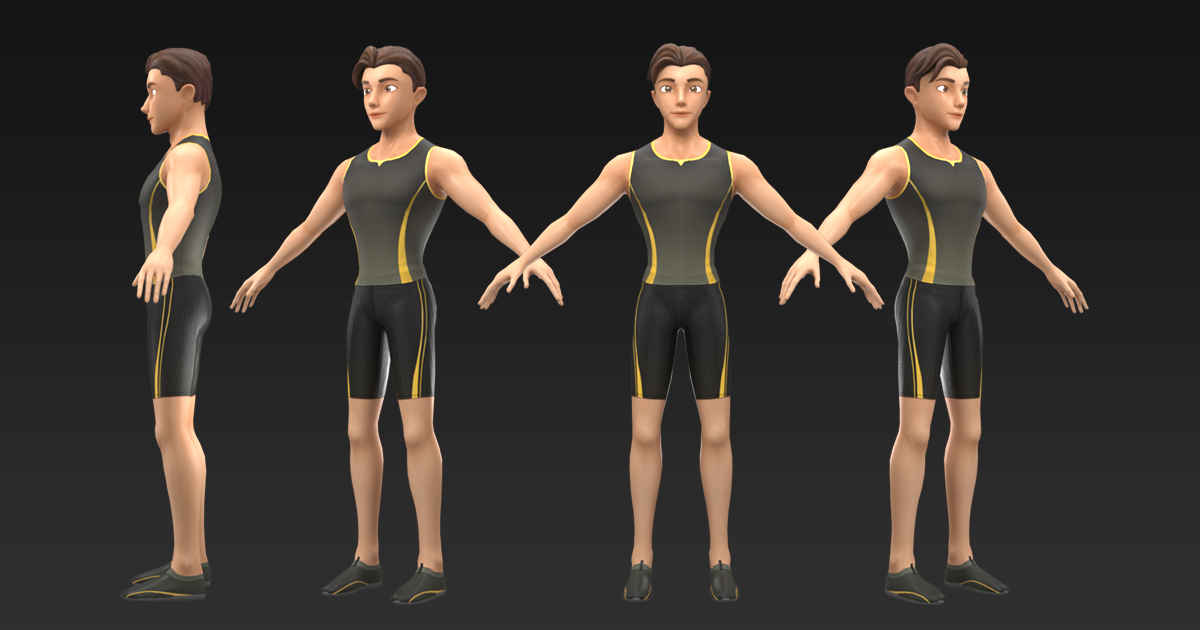 A sporty boy (well-proportioned figure) | 3D Humanoids | Unity Asset Store