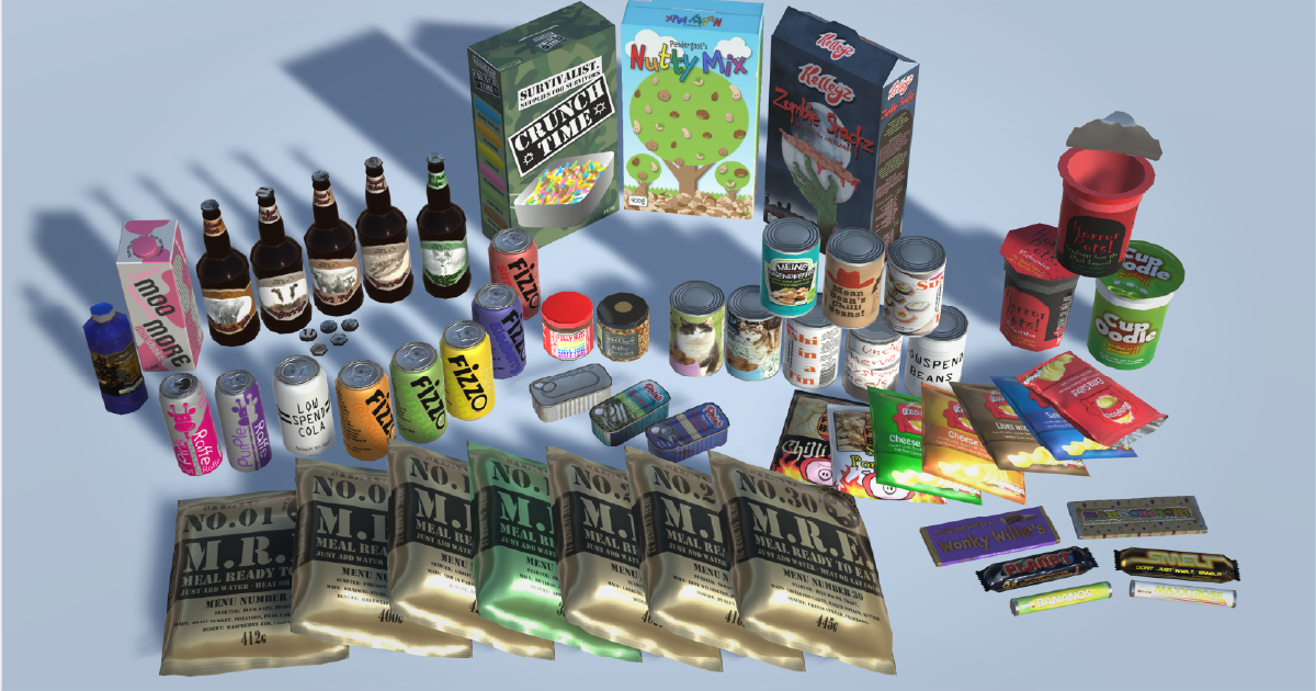 3D Survival Food - Packaged Food | 3D Food | Unity Asset Store