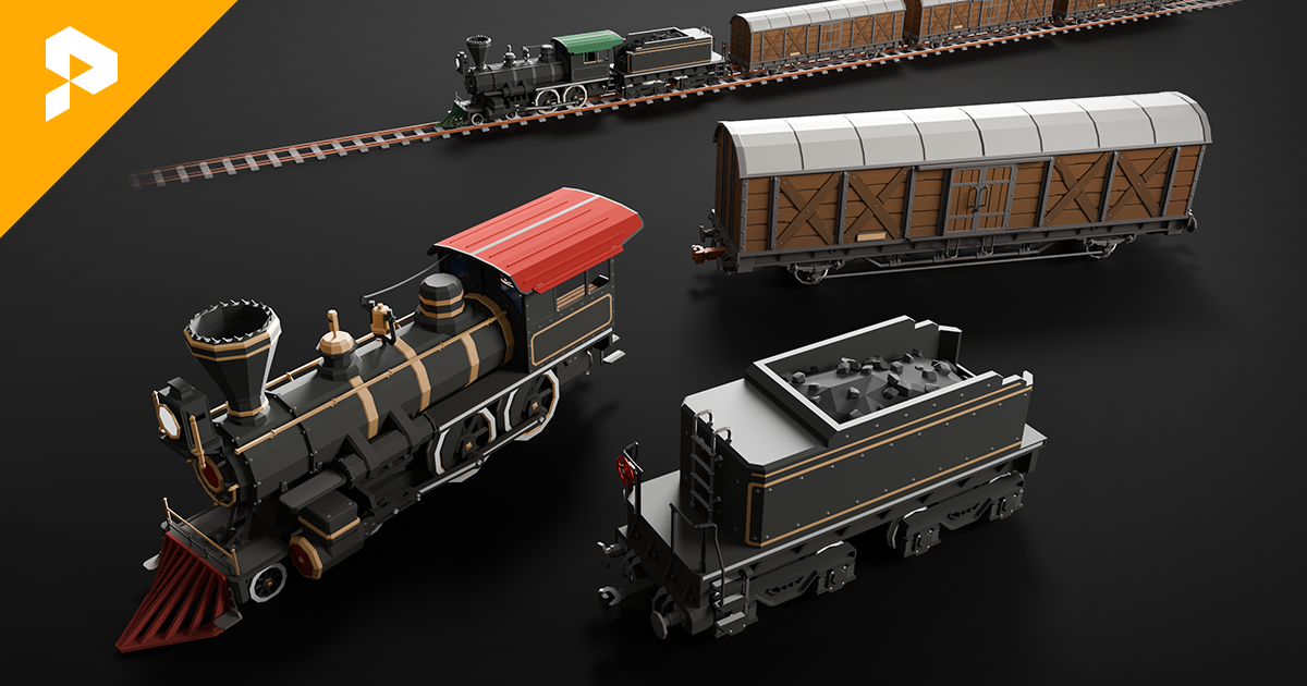 Poly Trains Pack | 3D Vehicles | Unity Asset Store