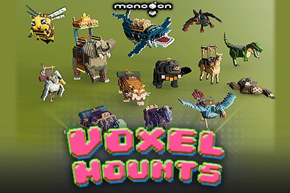 Voxel Fantasy Animal Mounts - 3D pixel art - monogon