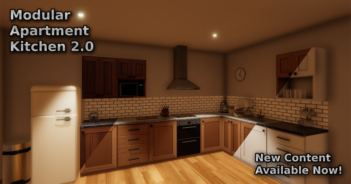 Modular Apartment Kitchen | 3D Interior | Unity Asset Store