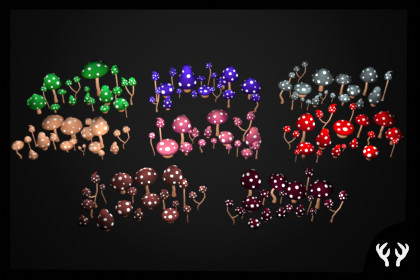 Colored Stylized Mushroom Pack