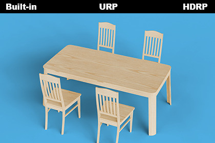 Simple Wood Table Four Chairs 3D Model