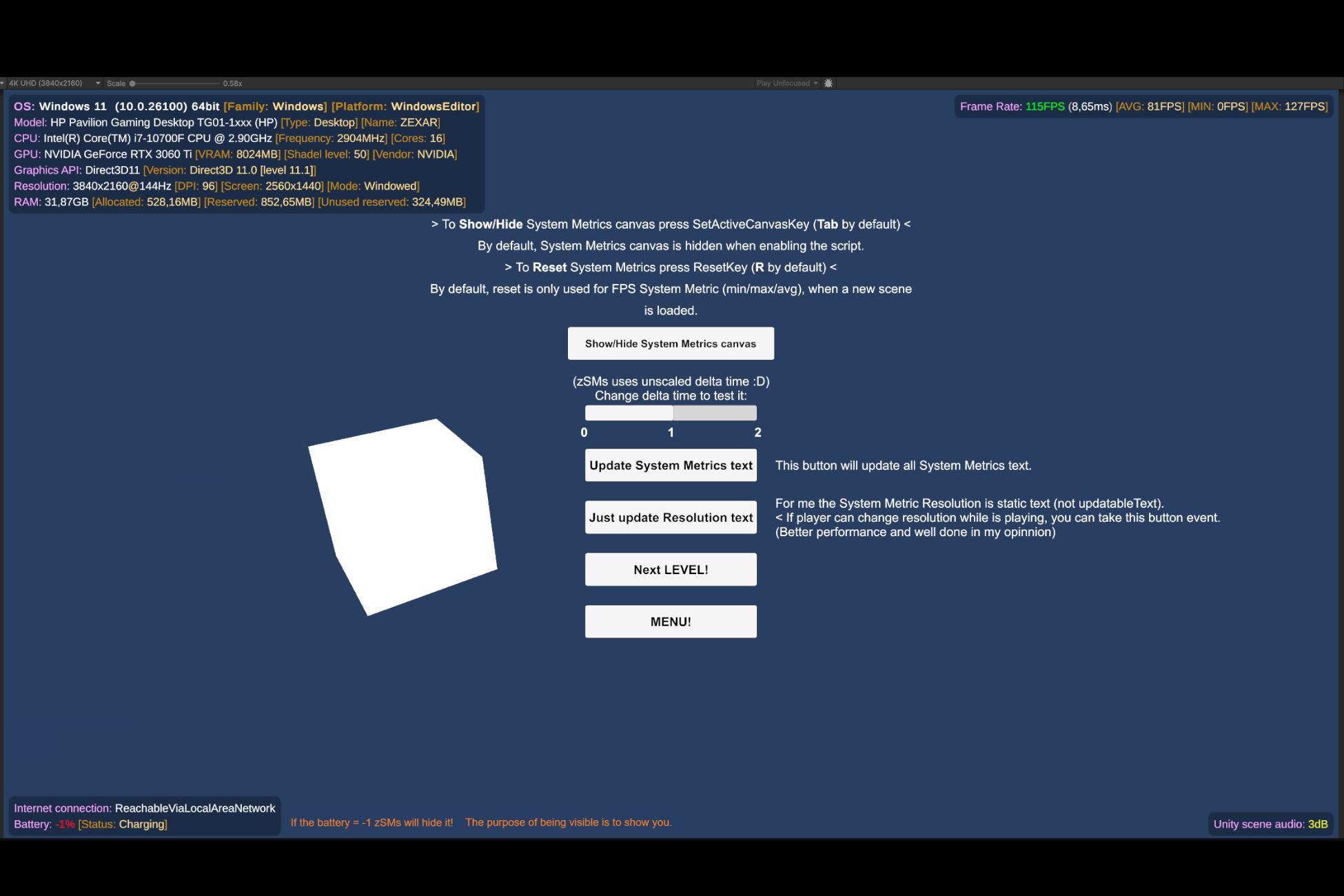 Unity Counter zSystemMetrics - FPS counter and more! | Utilities Tools | Unity Asset ...