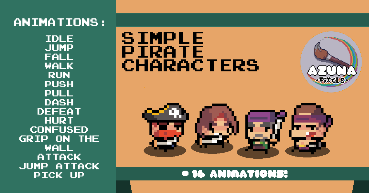 SIMPLE PIRATE CHARACTERS | 2D Characters | Unity Asset Store