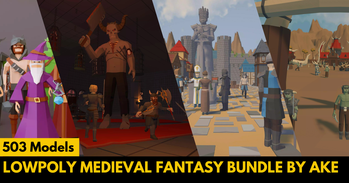 Midival Unity Lowpoly Medieval Fantasy Bundle by Ake | 3D Fantasy | Unity Asset Store