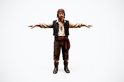 Rigged Pirate Sailor Game Ready 3D Model