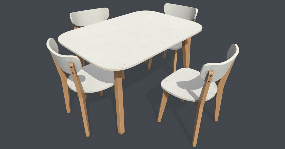 Old Dining Table and Chair | 3D Furniture | Unity Asset Store