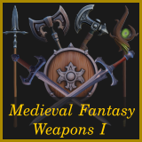 50 Low Poly Stylized Medieval Fantasy Weapons - 1