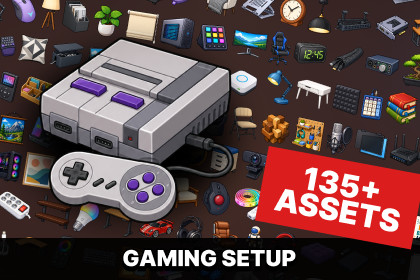 Gaming Setup Streaming Studio Home Office Computer Equipment Icons Pack