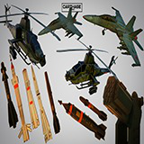 Military Helicopter, Jet, and Weapons Pack