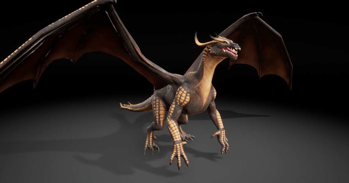 Dragon Black Young | 3D Creatures | Unity Asset Store