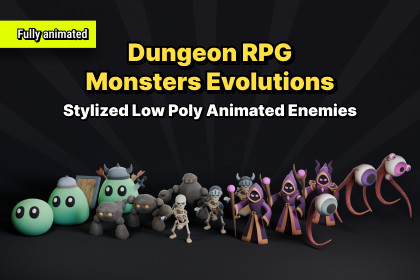 Dungeon RPG Monsters Evolutions - Stylized Low Poly Animated Enemies
