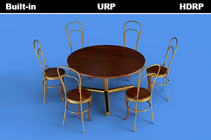 Elegant Round Wooden Dining Table Set 6 Gold Chairs 3d Model