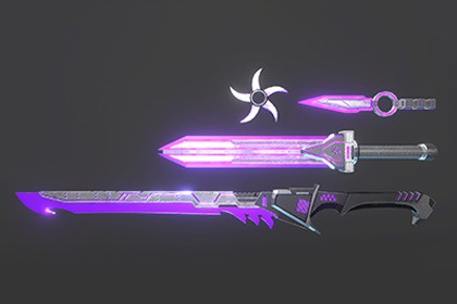 SF近接武器パック – 剣・ダガー・手裏剣（ゲーム対応）