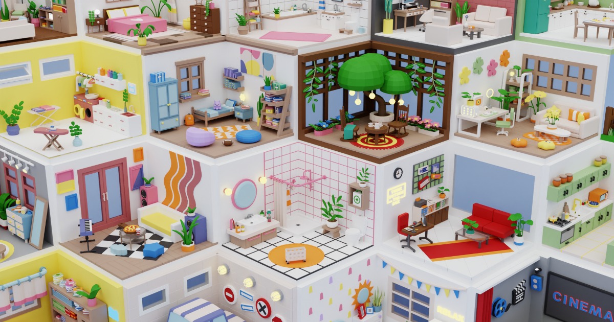 Low Poly Rooms Interiors 3 - Stylized Asset Pack | 3D Interior | Unity ...