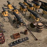 Cannon : Cannons, Cannon Balls & Gunpowder Barrels