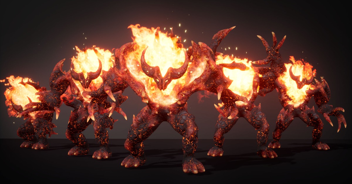 Hell demonic golem guard | 3D Creatures | Unity Asset Store