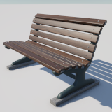 Wooden Park Bench – Game Ready 3D Model