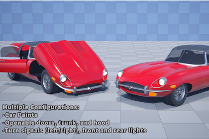 Stylized Drivable Vehicles - Retro Cabrio Car "Centurion"