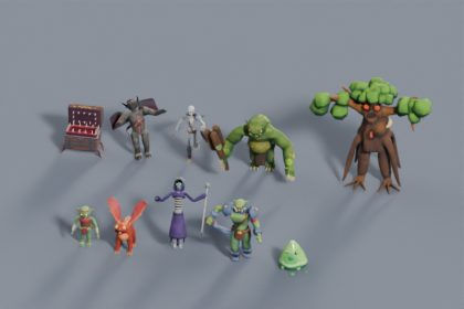 Dungeon Horde - 10 Stylized Rigged Fantasy Monsters with PBR and LODs