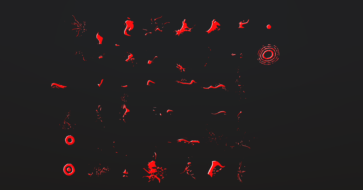 Cartoon Blood Effects Burst Splat Splash FX | 2D Textures & Materials ...