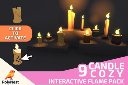 Cozy Candle Props – Interactive Flame Pack (URP Only)