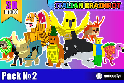 3D Italian Brainrot Animation Pack 2