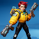 Volt Runner – Stylized Sci-Fi Female Character (3 Skins, Game Ready)
